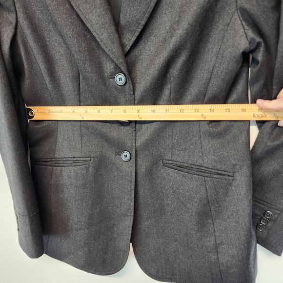 Vintage Wool Cashmere Blazer Size 10P Gray Office Career Tailored Fit Context - Picture 11 of 16